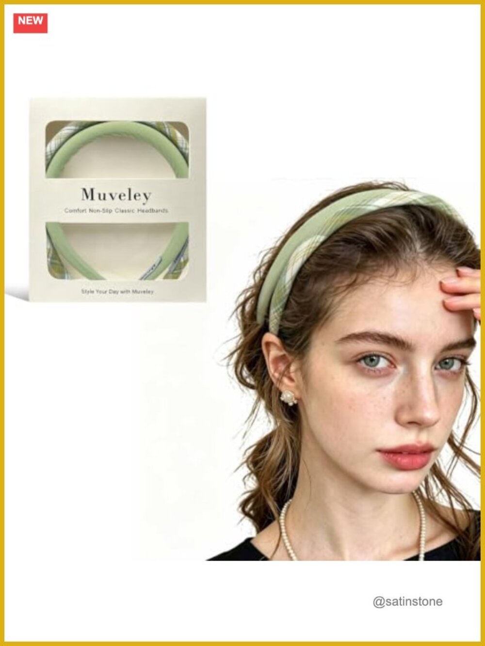 2pc Padded Headbands Women Non-Slip Fabric Hair Accessories Comfort Fashion